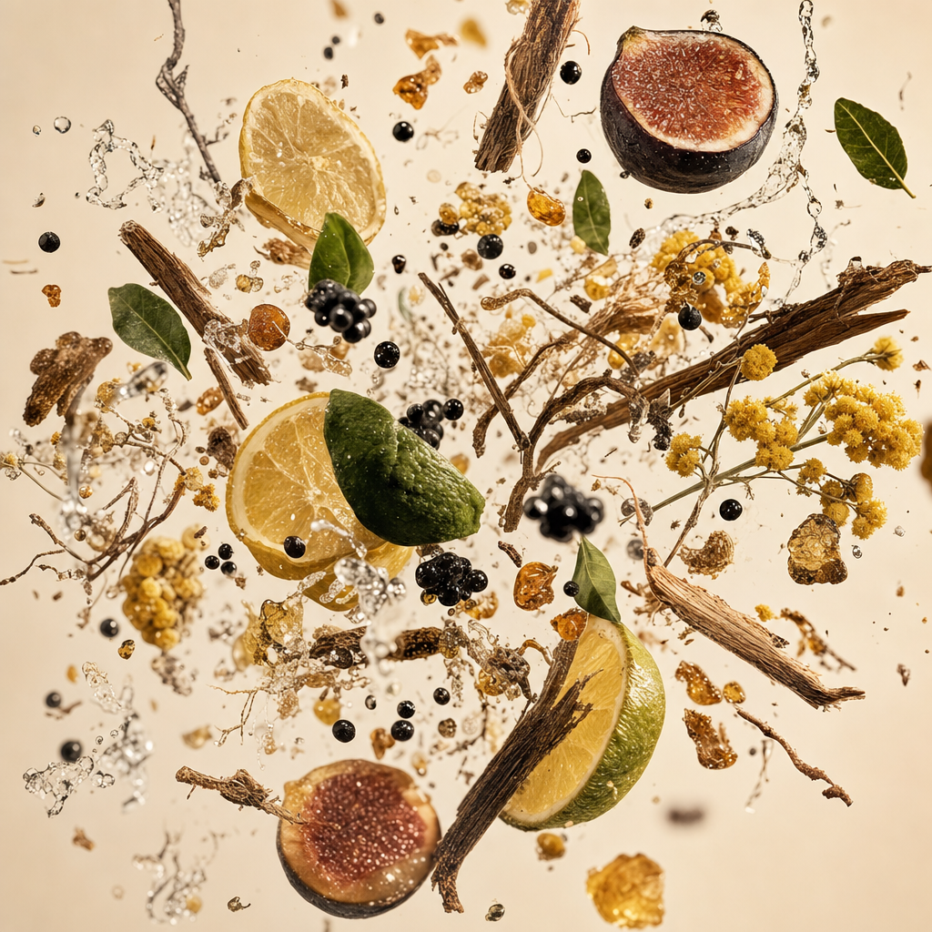 Ingredienti di IT'S A DUPE N°068: agrumi, note verdi, fico nero, acqua di mare, caviale, opoponax, elicriso, cedro della Virginia e vetiver