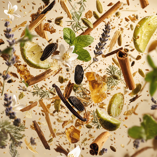Ingredienti di IT'S A DUPE N°028: lavanda, menta, bergamotto, cardamomo, fiori d'arancio, cannella, sandalo, fava tonka e vaniglia
