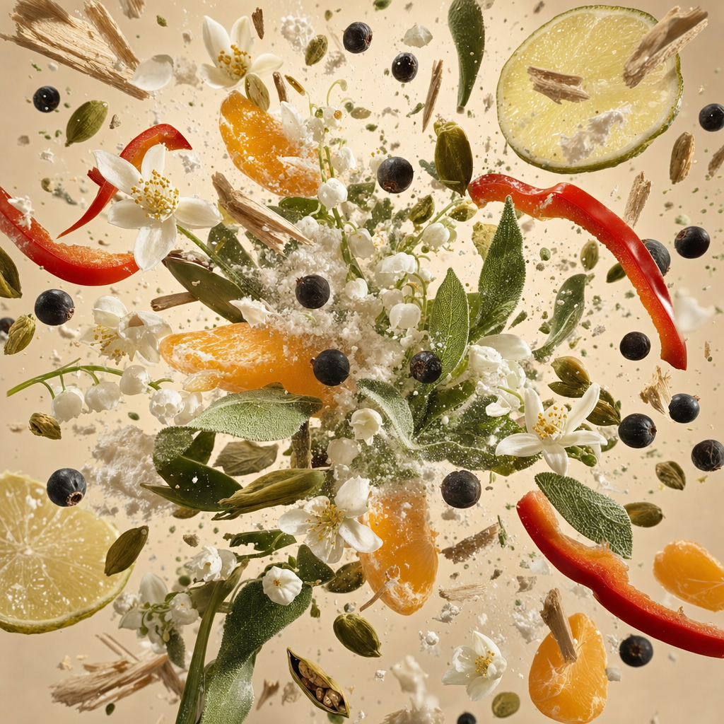 Ingredienti di IT'S A DUPE N°153: fiori d'arancio, peperone, muschio, mandarino, note legnose, salvia, ginepro della Virginia, mughetto e cardamomo