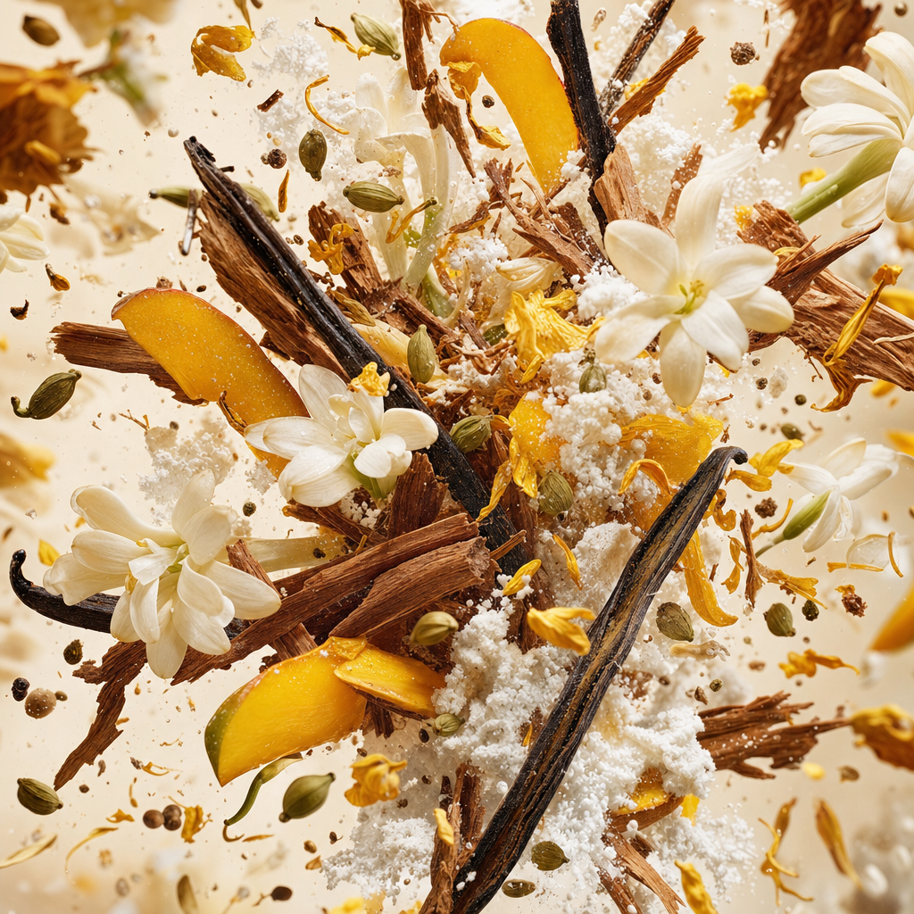 Ingredienti di IT'S A DUPE N°6349: mango, tuberosa, sandalo, cardamomo del Guatemala, note solari, vaniglia e muschio vegetale