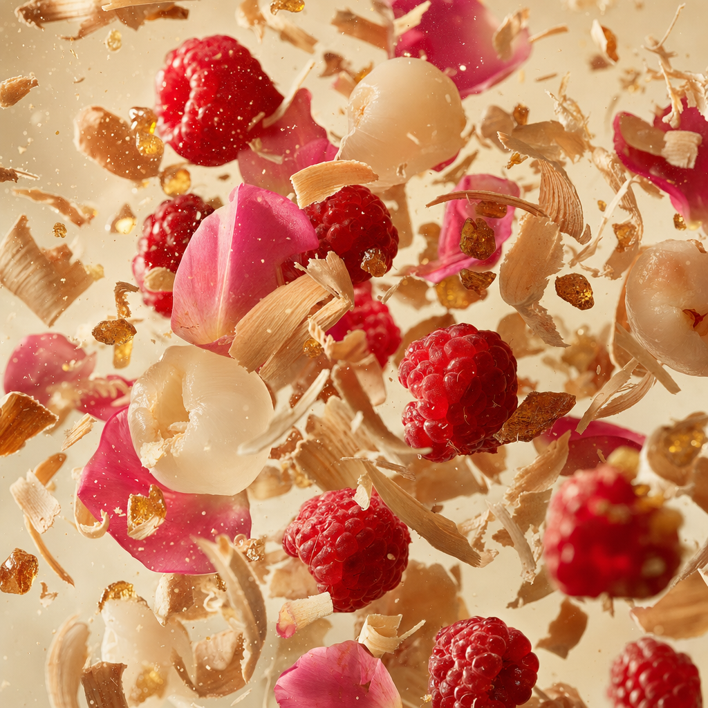 Ingredienti di IT'S A DUPE N°916: lampone, litchi, rosa damascena, akigalawood e benzoino
