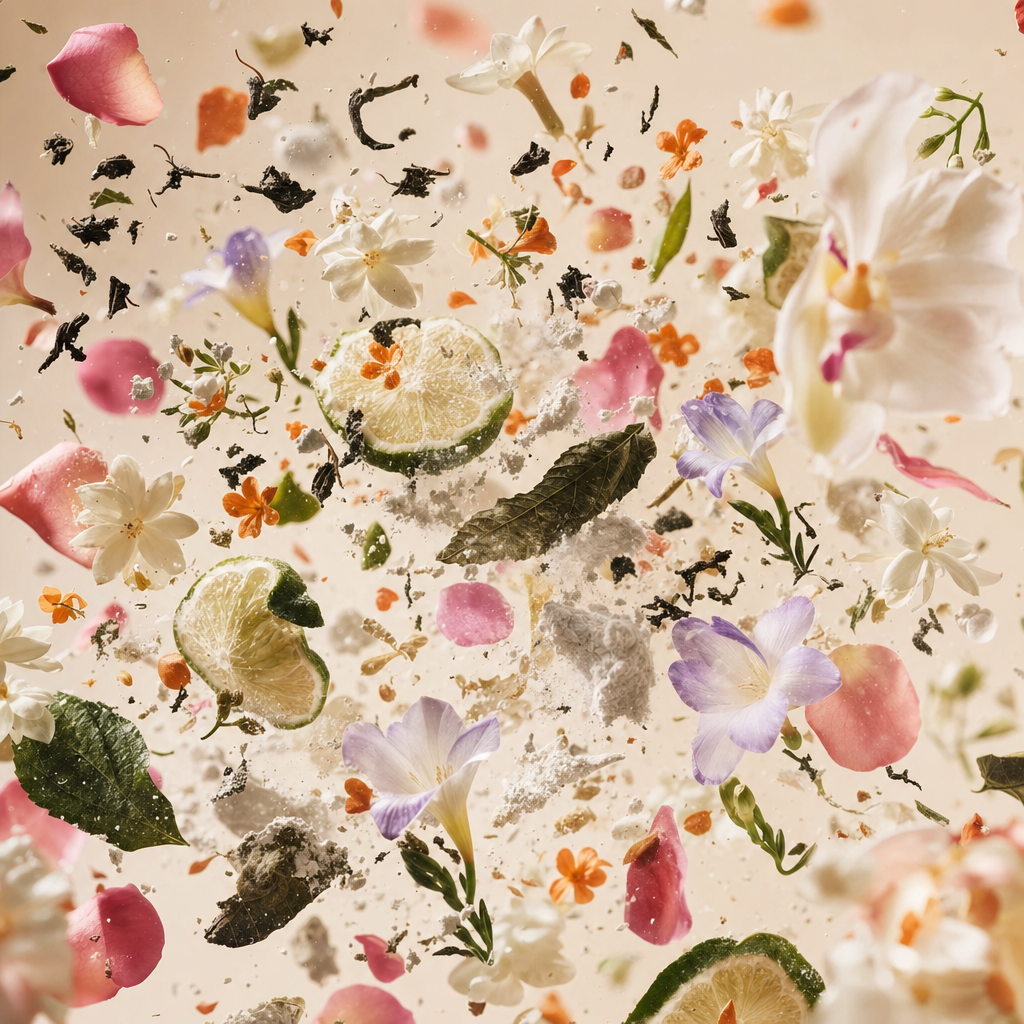 Ingredienti di IT'S A DUPE N°166: bergamotto, gelsomino, muschio, tè, fiori d'arancio africano, patchouli, osmanto, fresia e rosa