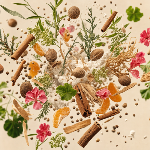 Ingredienti di IT'S A DUPE N°029: coriandolo, noce moscata, vetiver di Tahiti, cipresso, reseda, muschio, mandarino, cannella di Ceylon e sandalo