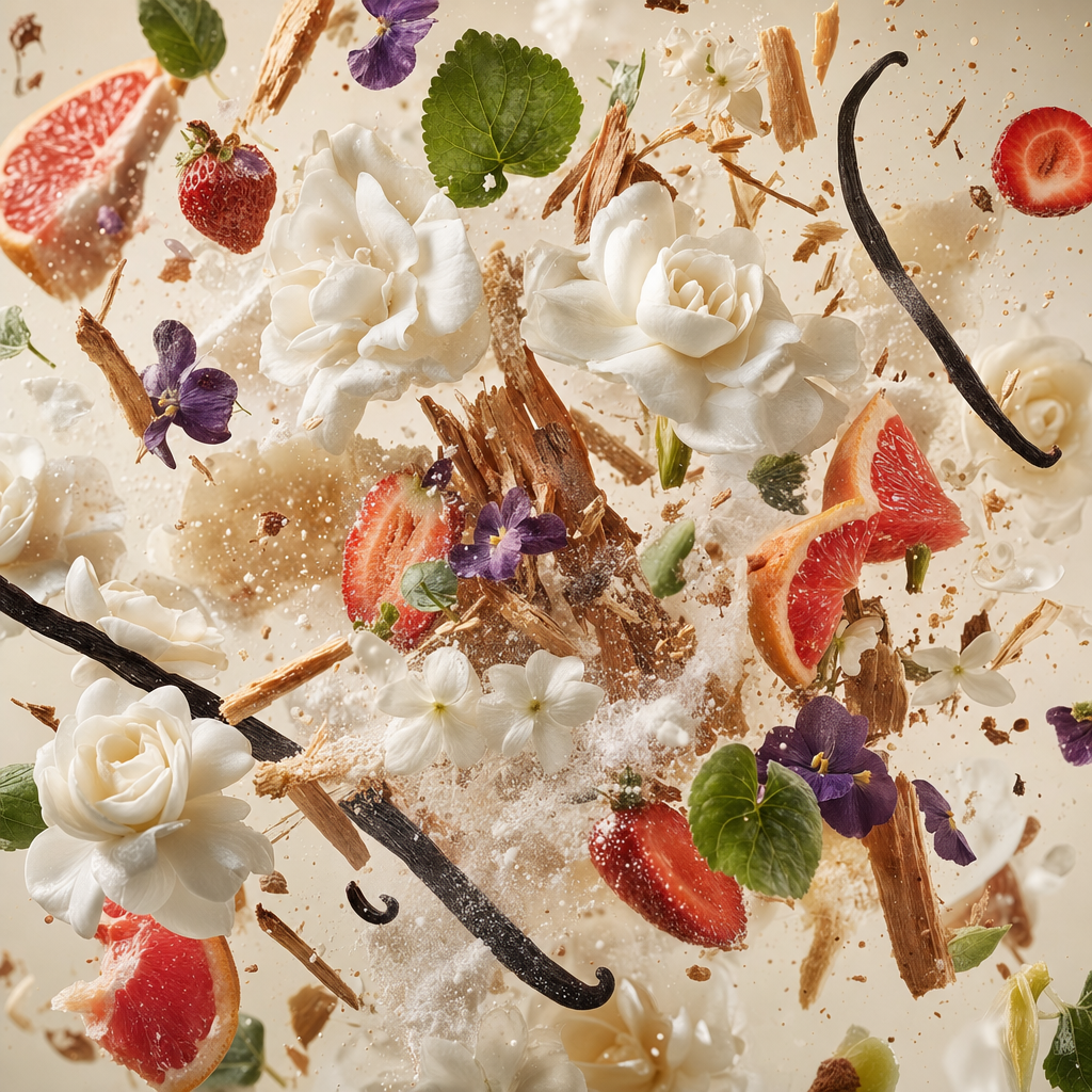 Ingredienti di IT'S A DUPE N°186: foglie di violetta, gardenia, muschio, pompelmo rosso, violetta, legni bianchi, fragola, gelsomino e vaniglia