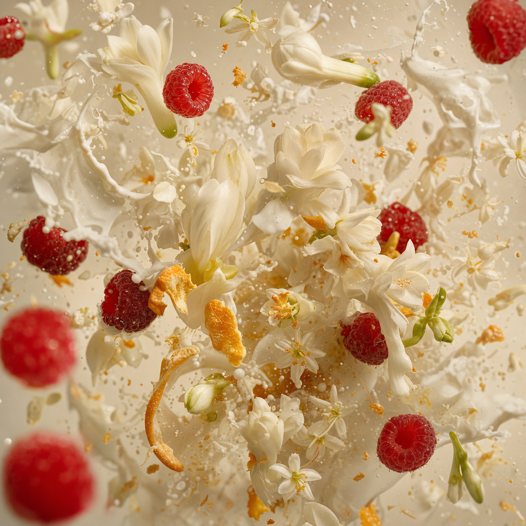Ingredienti di IT'S A DUPE N°915: lampone, tuberosa, fiori d'arancio, gelsomino sambac e latte