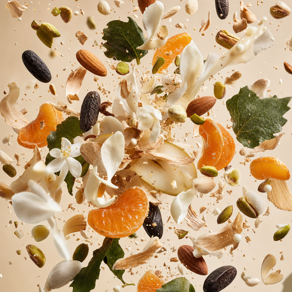 Ingredienti di IT'S A DUPE N°1028: mandarino, fiori d'arancio, patchouli, pera, magnolia, cashmere, pistacchio, mandorla e fava tonka