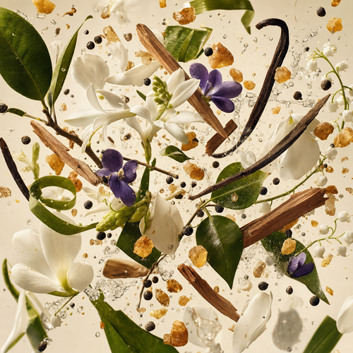 Ingredienti di IT'S A DUPE N°078: petitgrain, tuberosa, sandalo, violetta, incenso, foglia di banano, pepe, vaniglia del Madagascar e note marine
