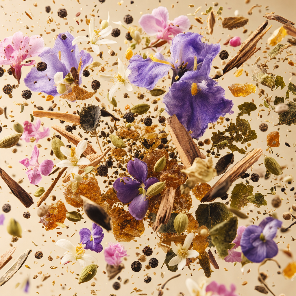 Ingredienti di IT'S A DUPE N°7041: neroli, pepe nero, cardamomo, iris, violetta, geranio, ambra, cedro e sandalo