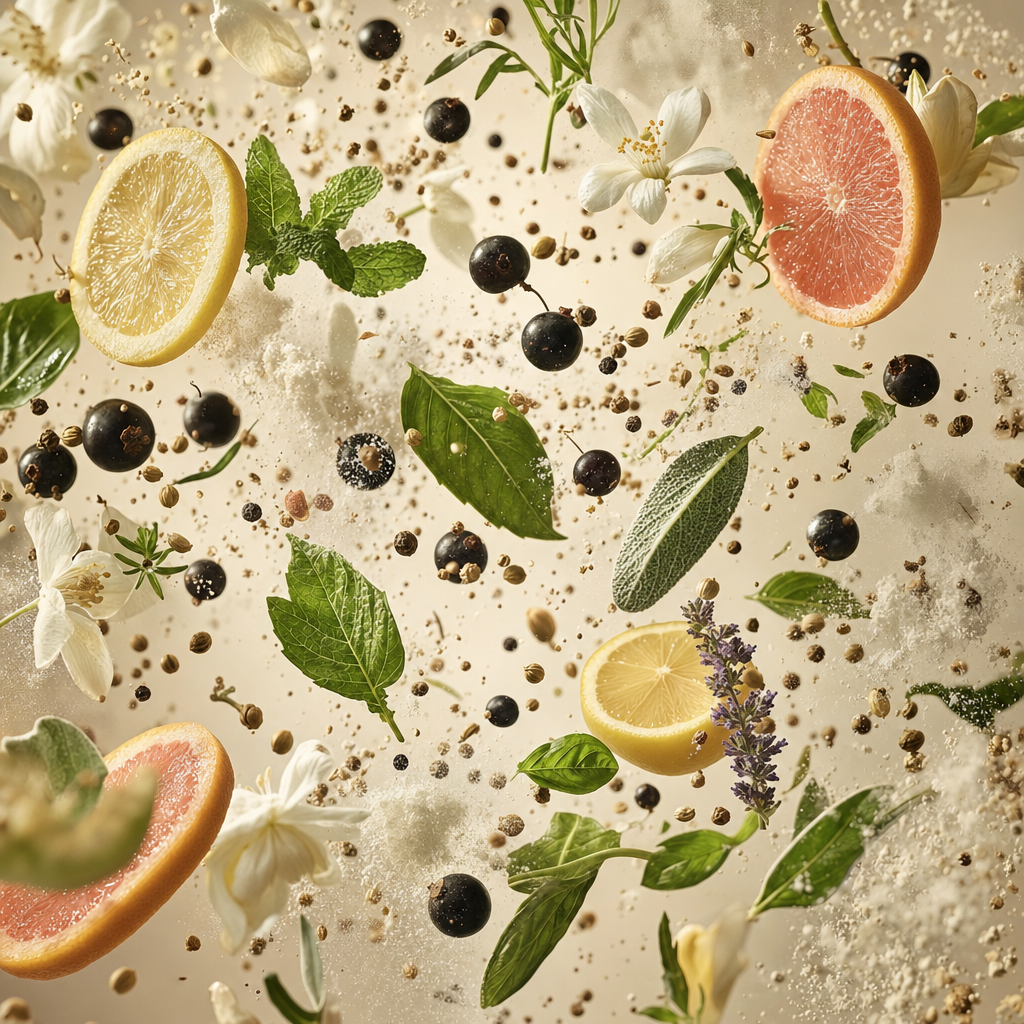 Ingredienti di IT'S A DUPE N°6006: limone, pompelmo, menta, basilico, ribes nero, fiori d'arancio, gelsomino e muschio