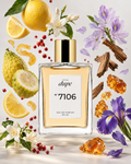 N°7106 circondato dagli ingredienti delle sue note olfattive