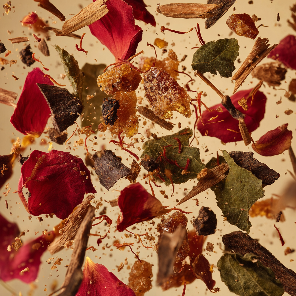 Ingredienti di IT'S A DUPE N°6057: labdano, rosa, patchouli, zafferano, legno di oud, sandalo e cedro