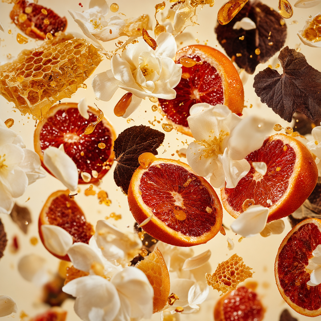 Ingredienti di IT'S A DUPE N°198: arancia rossa, gardenia, miele e patchouli