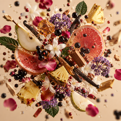 Ingredienti di IT'S A DUPE N°1013: pepe rosa, pera, ribes nero, pompelmo, rosa, gelsomino e ananas