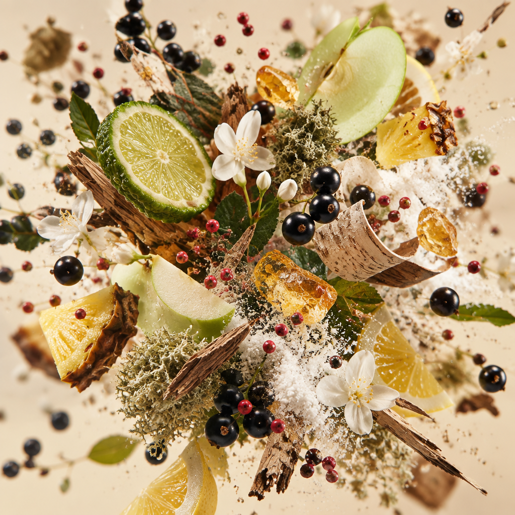 Ingredienti di IT'S A DUPE N°228: bergamotto, ribes nero, mela, ananas, patchouli, betulla e muschio di quercia