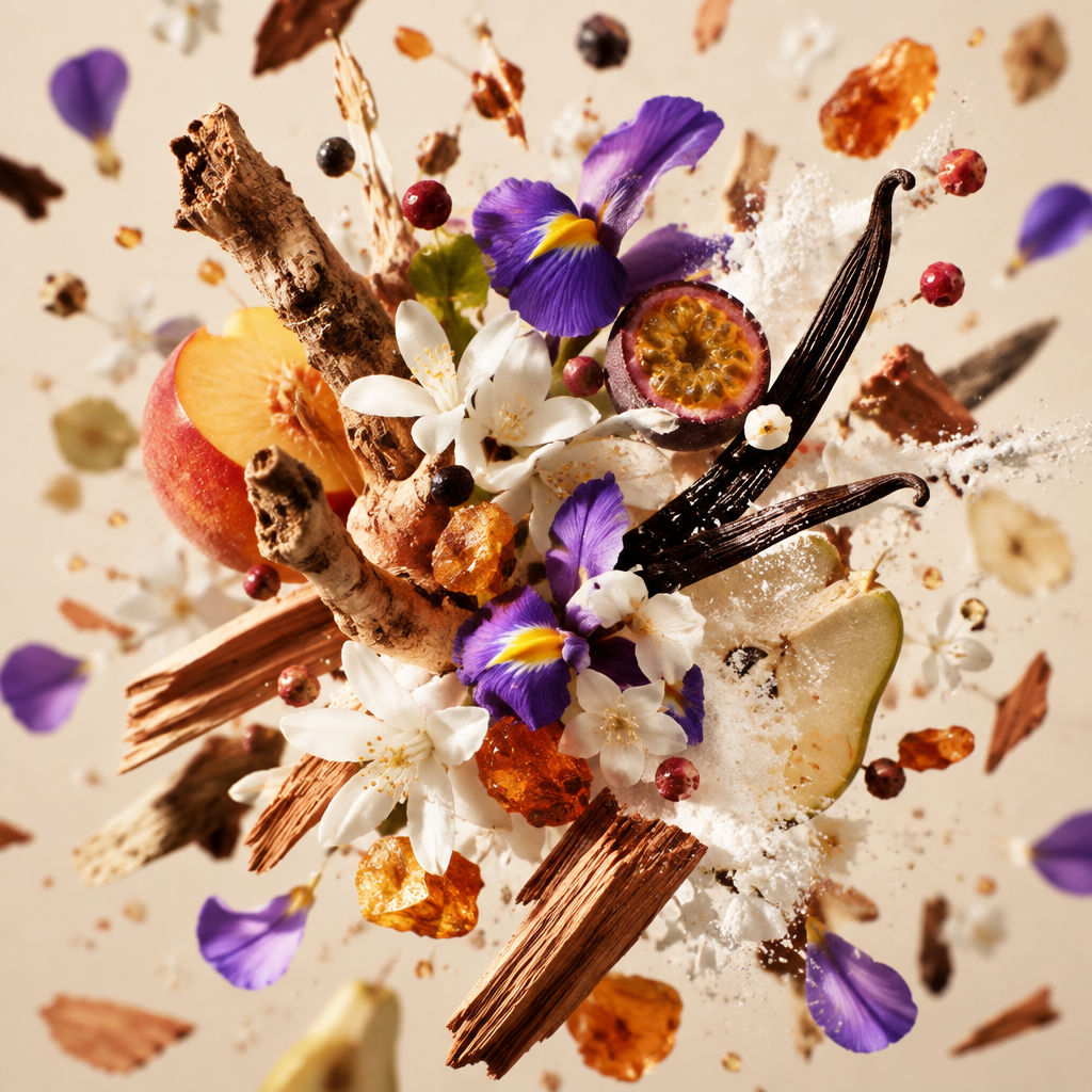 Ingredienti di IT'S A DUPE N°6282: frutta, iris, gelsomino, vaniglia, sandalo, ambra e muschio
