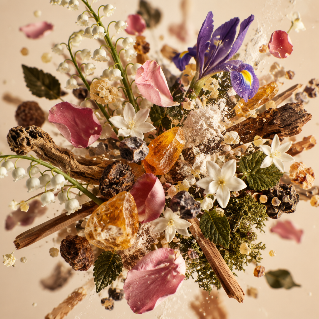 Ingredienti di IT'S A DUPE N°6026: mughetto, rosa, incenso, gelsomino, mirra, iris, labdano, sandalo, ambra e patchouli