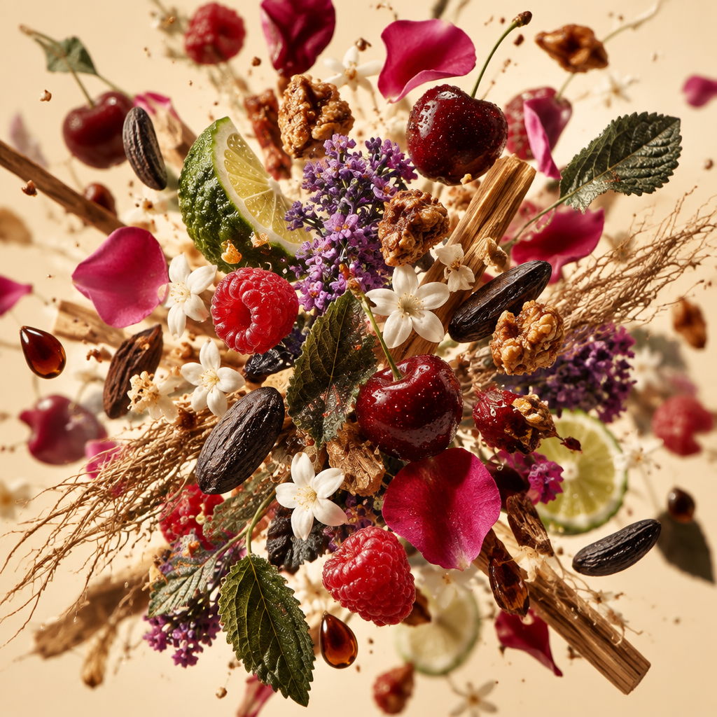 Ingredienti di IT'S A DUPE N°6171: ciliegia, lampone, bergamotto, pralinato, eliotropio, rosa, gelsomino, palo santo, fava tonka e vetiver