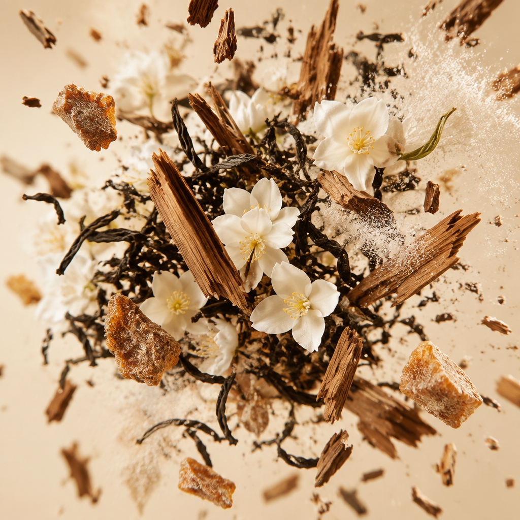 Ingredienti di IT'S A DUPE N°7157: tè, gelsomino, cedro, muschio bianco, sandalo e benzoino