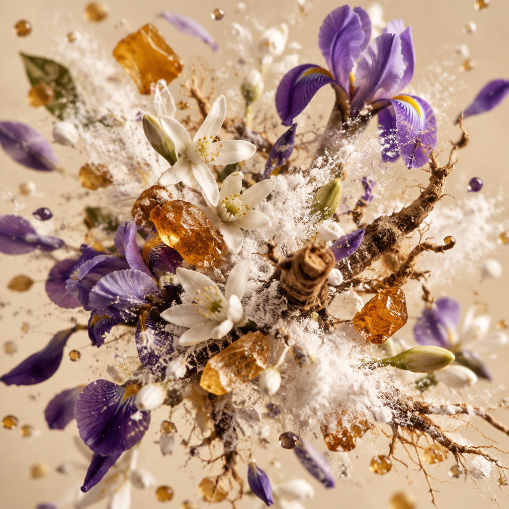 Ingredienti di IT'S A DUPE N°6112: fiori d'arancio, iris, muschio bianco e ambra