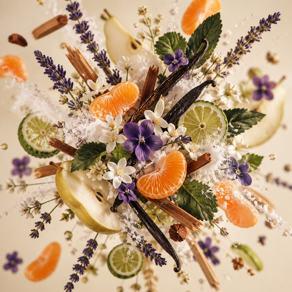 Ingredienti di IT'S A DUPE N°6257: pera, bergamotto, mandarino, violetta, lavanda, muschio, sandalo, vaniglia e patchouli
