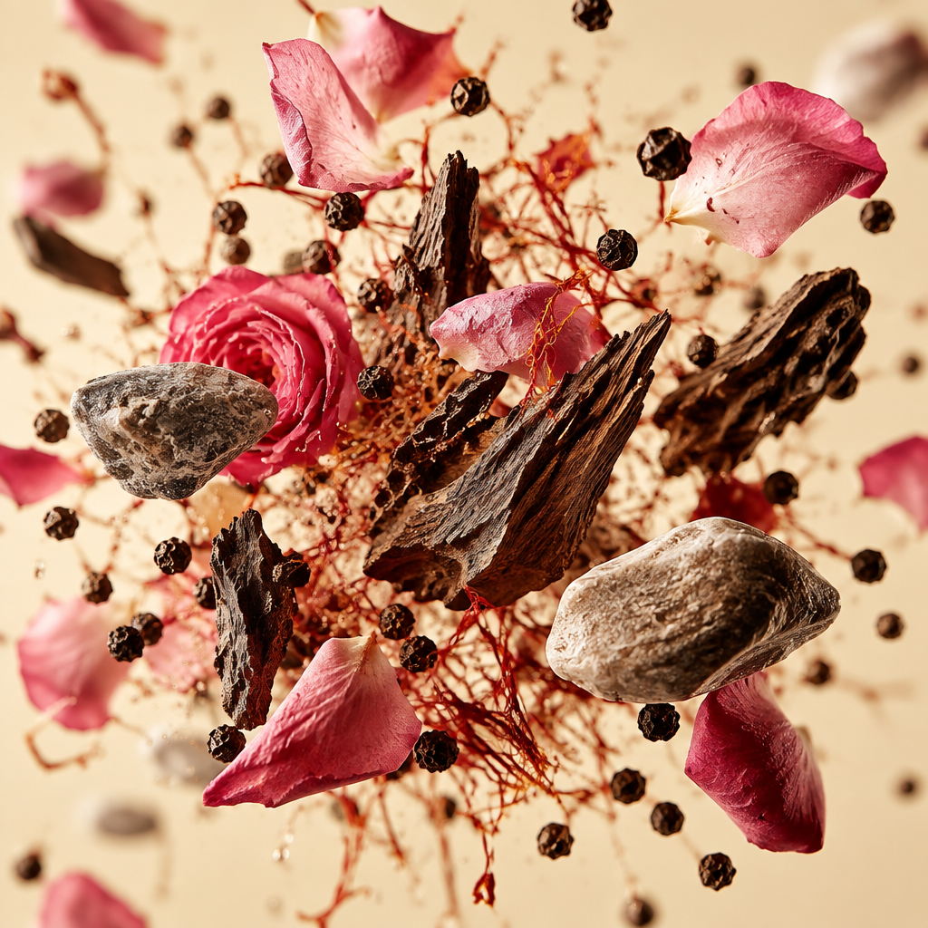 Ingredienti di IT'S A DUPE N°7137: rosa, rosa bulgara, oud, zafferano, ambra grigia e pepe nero