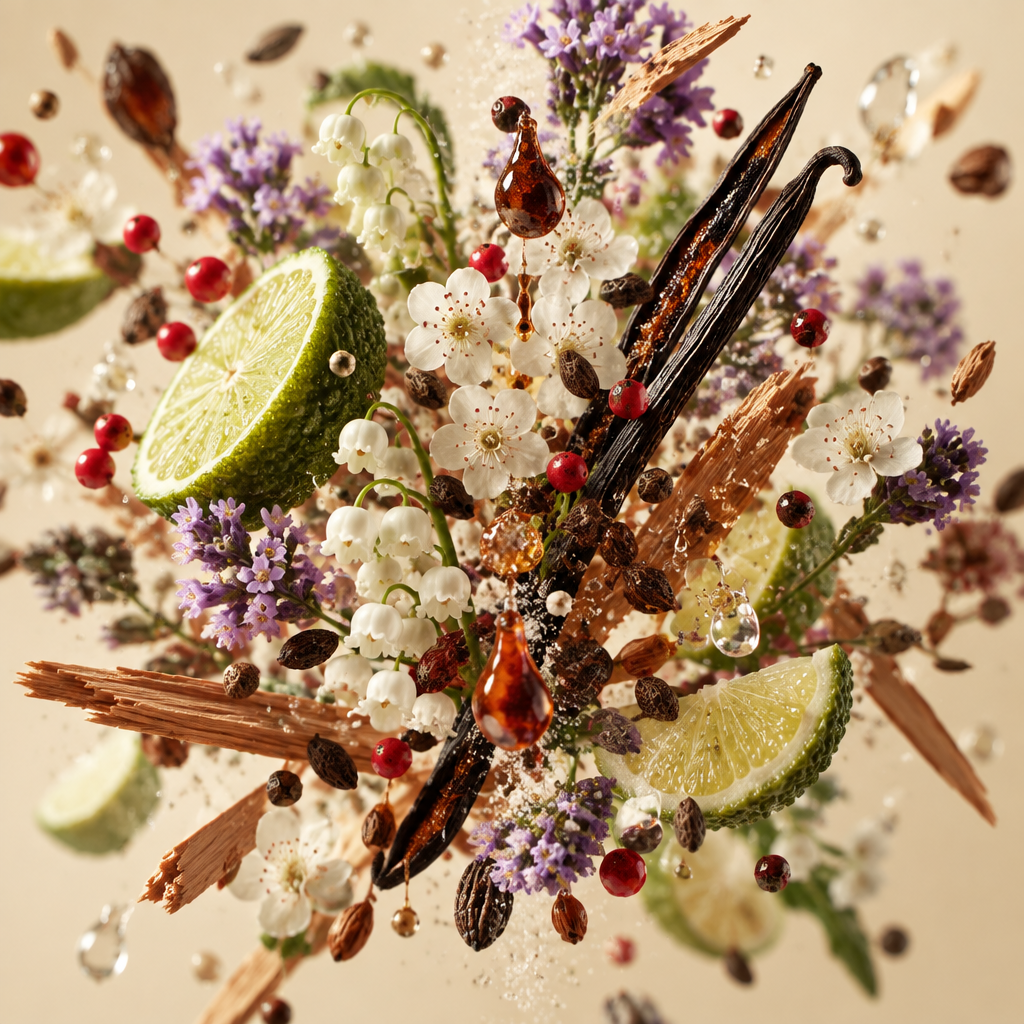 Ingredienti di IT'S A DUPE N°901: aldeidi, bergamotto, pepe rosa, biancospino, mughetto, eliotropio, ambretta, vaniglia e sandalo