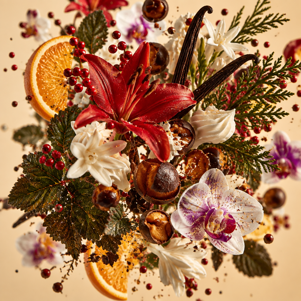 Ingredienti di IT'S A DUPE N°902: pepe rosa, arancia amara, cipresso, giglio rosso, tuberosa, vaniglia, patchouli, castagna, panna montata e orchidea