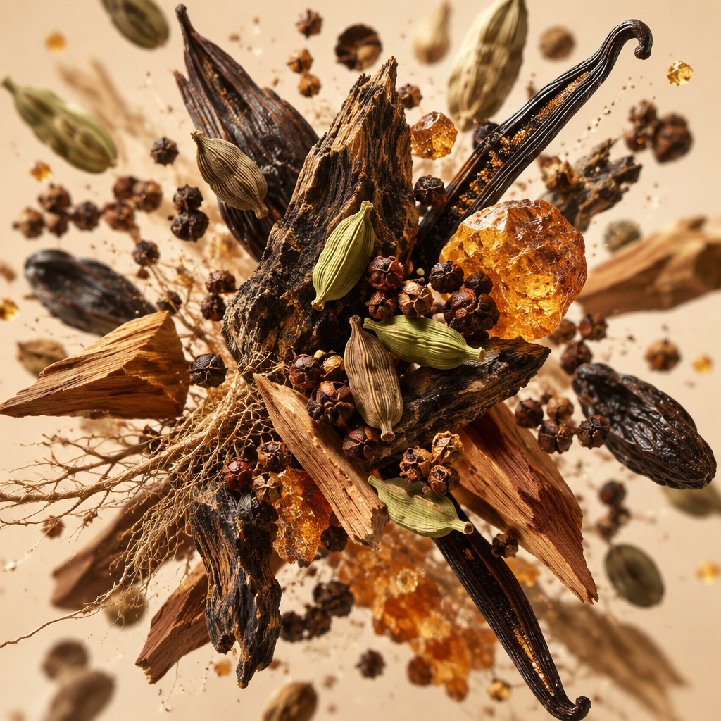 Ingredienti di IT'S A DUPE N°903: oud, legno di rosa, cardamomo, pepe di Sichuan, sandalo, vetiver, fava tonka, vaniglia e ambra