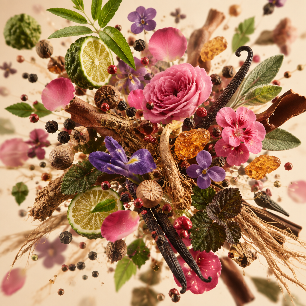 Ingredienti di IT'S A DUPE N°908: bergamotto, verbena, carvi, violetta, pepe, noce moscata, iris, geranio, rosa, ambra, patchouli, vaniglia e cuoio
