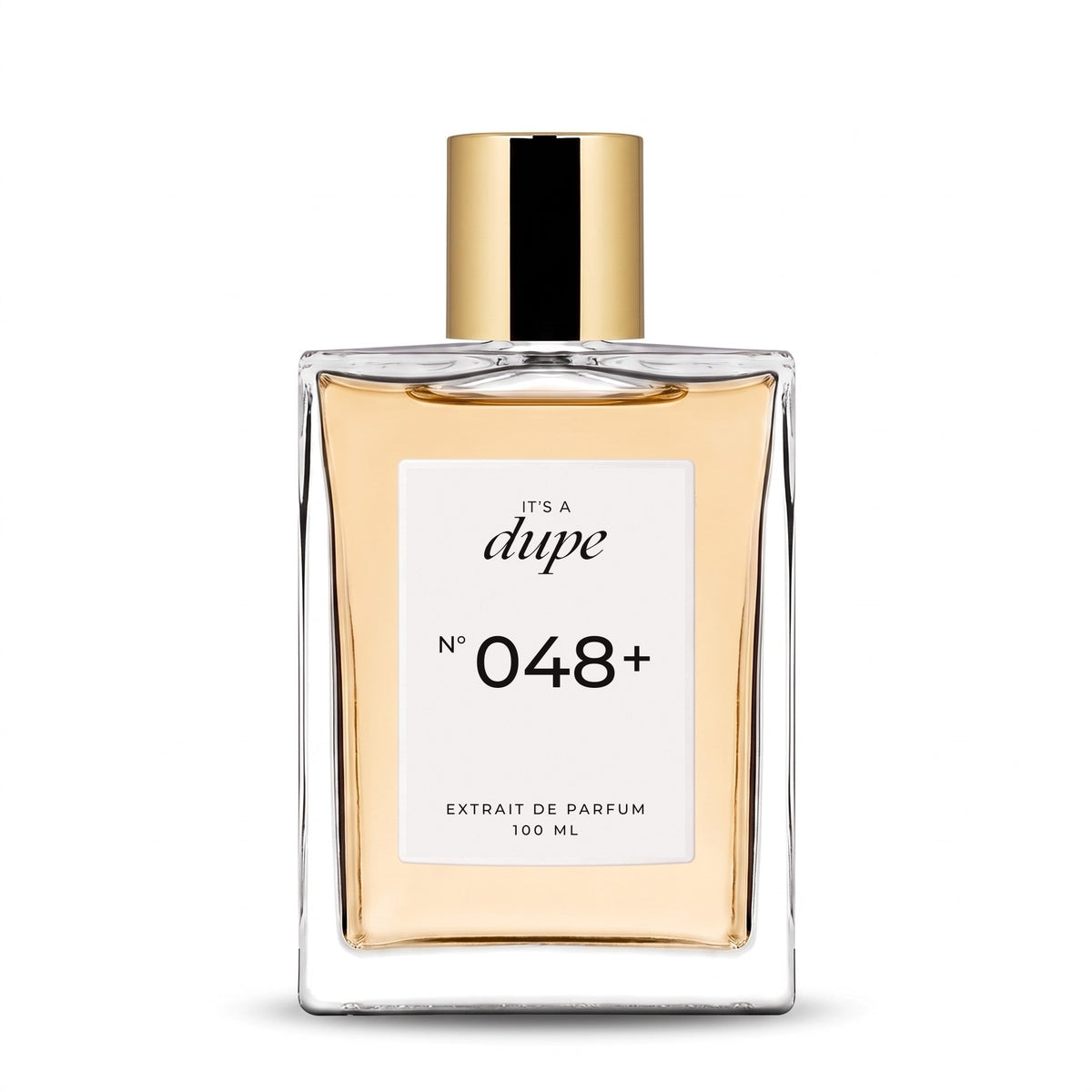 IT'S A DUPE N°048+ Extrait de Parfum 100 ml, flacone in vetro con tappo dorato