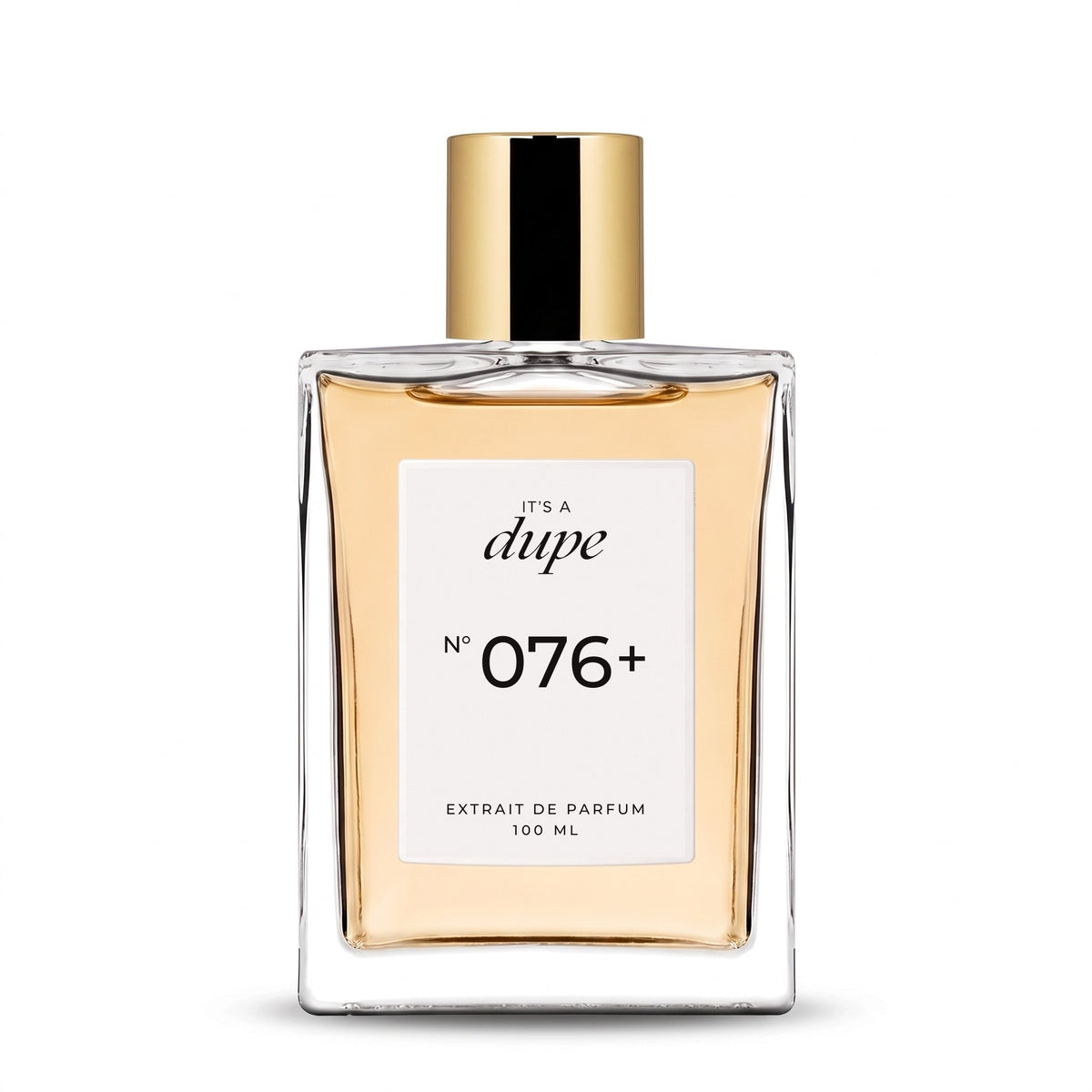 IT'S A DUPE N°076+ Extrait de Parfum 100 ml, flacone in vetro con tappo dorato