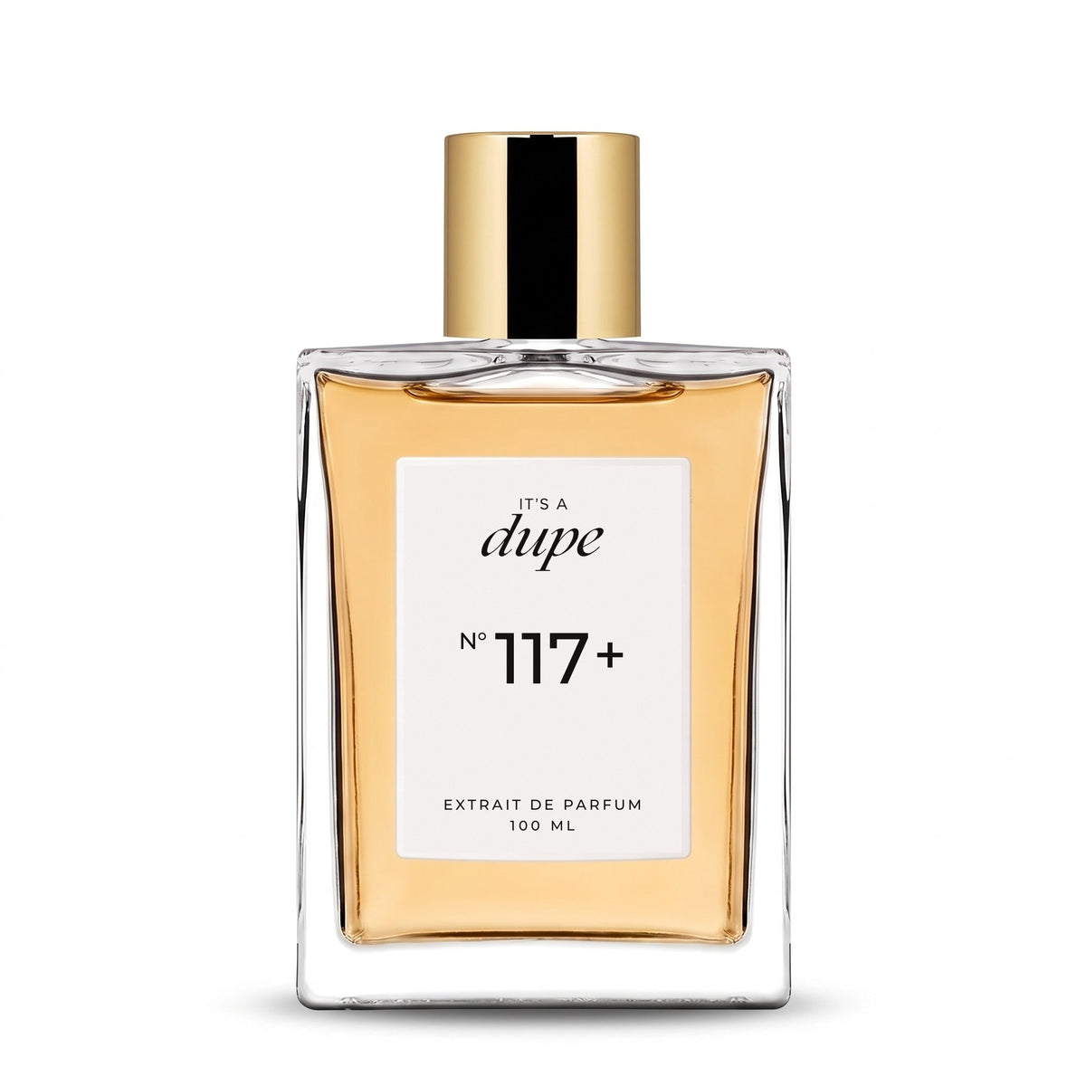 IT'S A DUPE N°117+ Extrait de Parfum 100 ml, flacone in vetro con tappo dorato