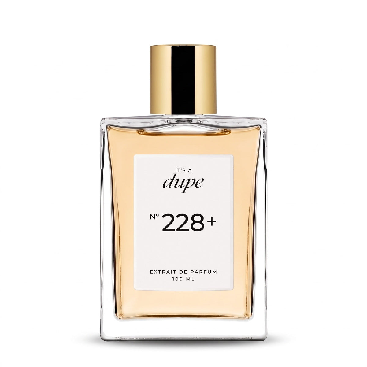 IT'S A DUPE N°228+ Extrait de Parfum 100 ml, flacone in vetro con tappo dorato
