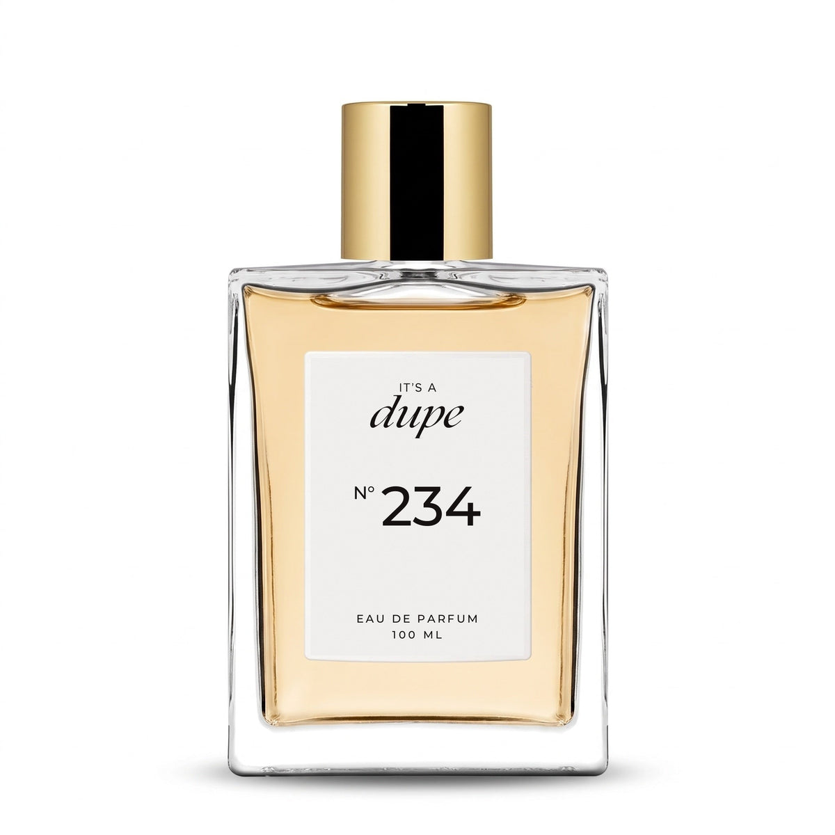 IT'S A DUPE N°234 Eau de Parfum 100 ml, flacone in vetro con tappo dorato