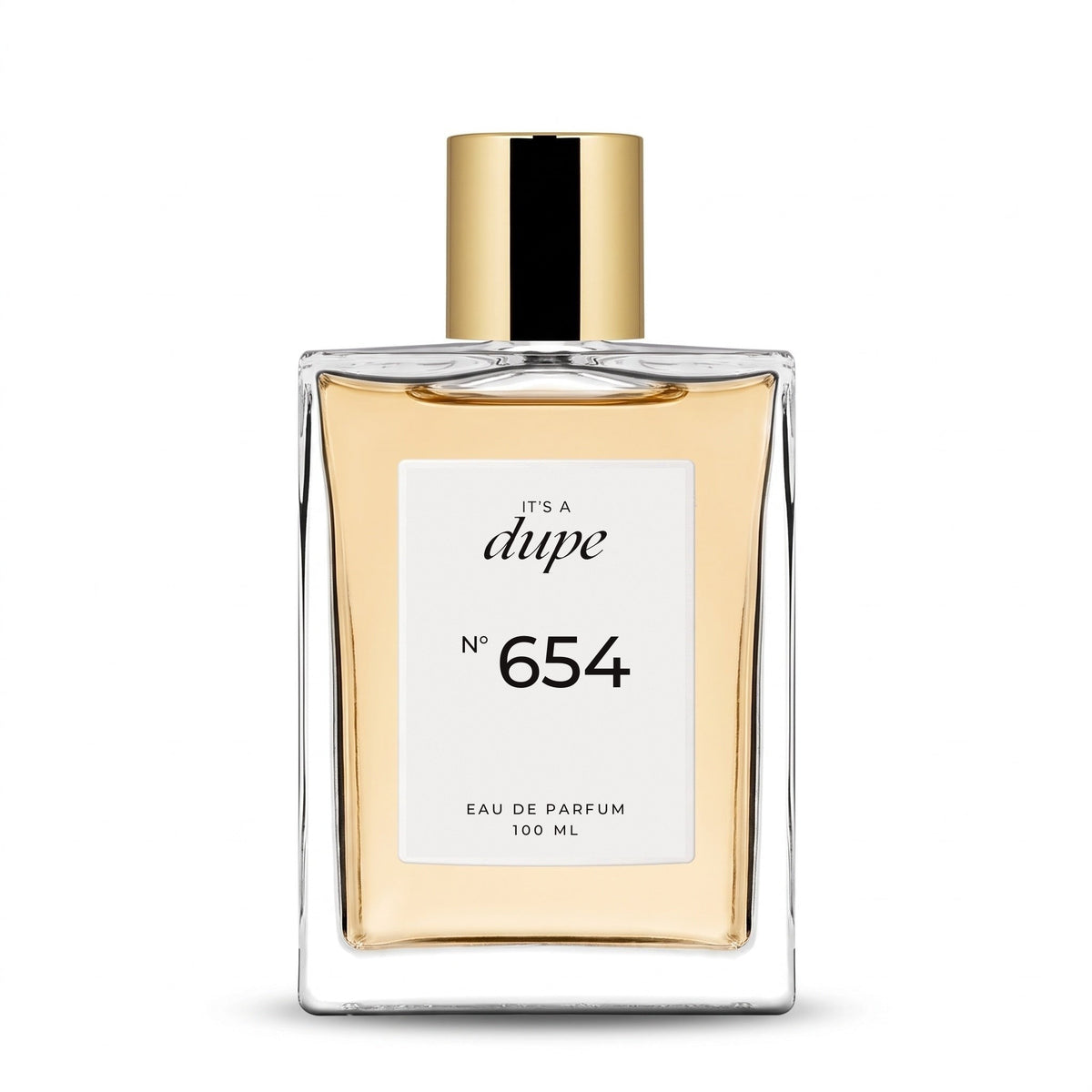 IT'S A DUPE N°654 Eau de Parfum 100 ml, flacone in vetro con tappo dorato